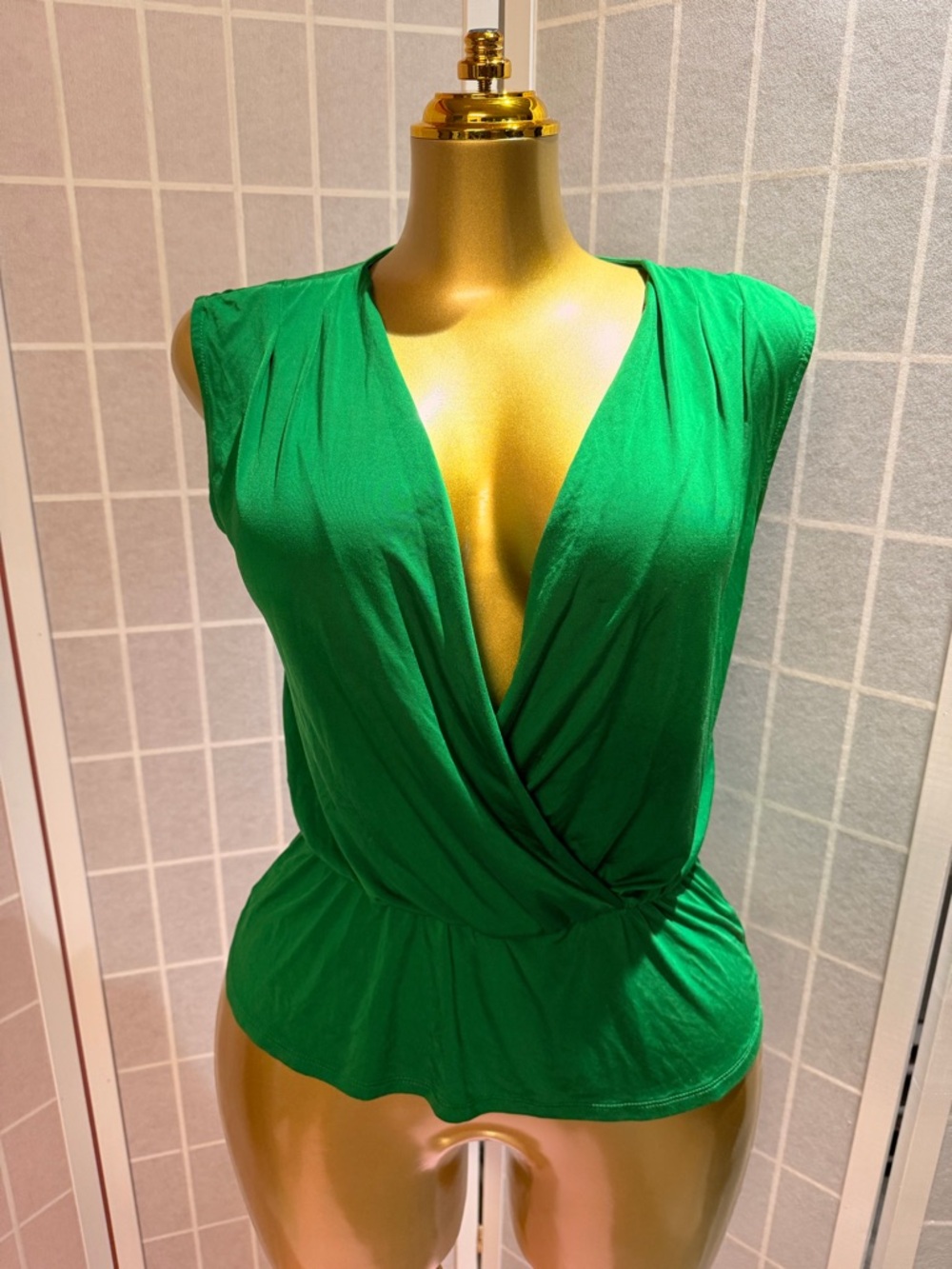 Worthington sleeveless wrap top, deep v-neck